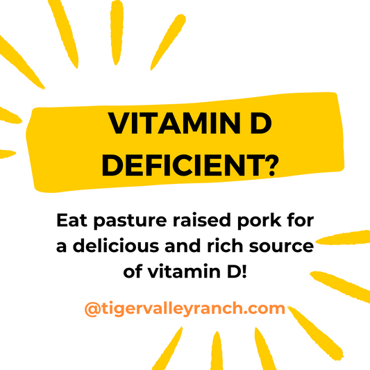 Pasture-raised pork is an excellent source of Vit D