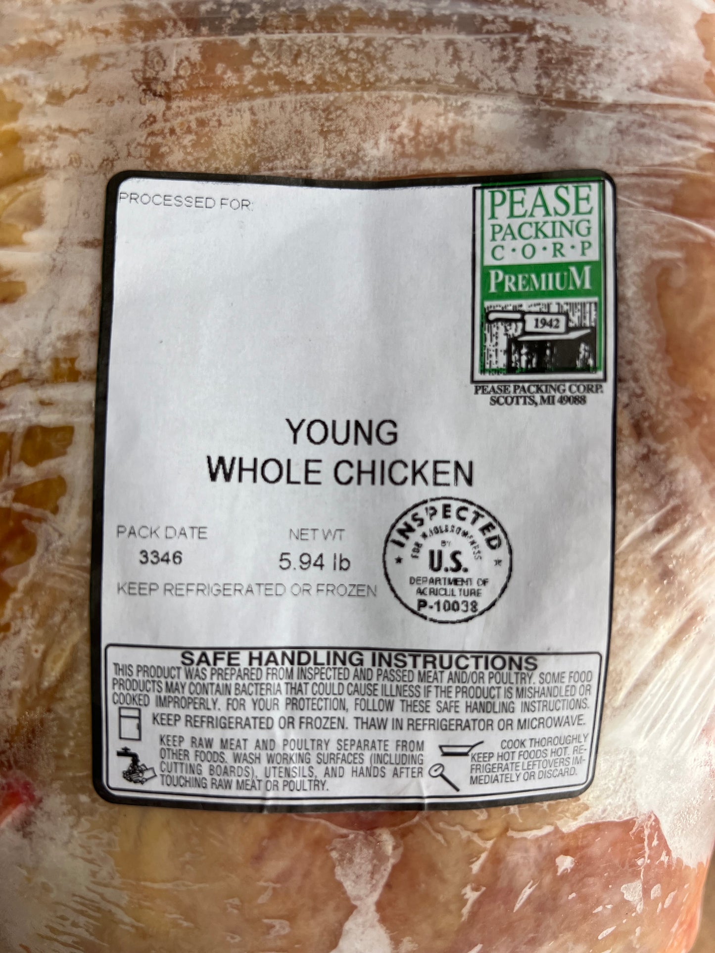Deposit Pasture-Raised Whole Chicken non-gmo